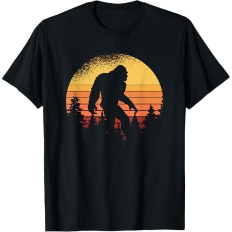Casual T-shirt Retro Bigfoot Believer Silhouette Sasquatch Hide Gunpla brand Seek T-Shirt Graphic Graphic Tees Hoodie,...