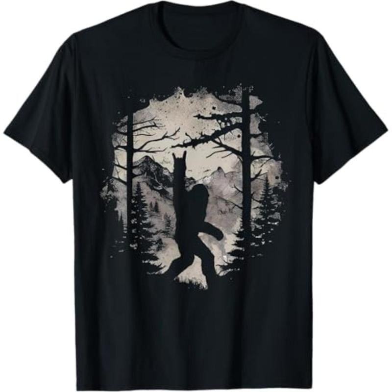 Casual T-shirt Rock Pocket monsters Bigfoot Sasquatch Loves Rock Gunpla brand Roll Mountain Trees T-Shirt Graphic Graphic...