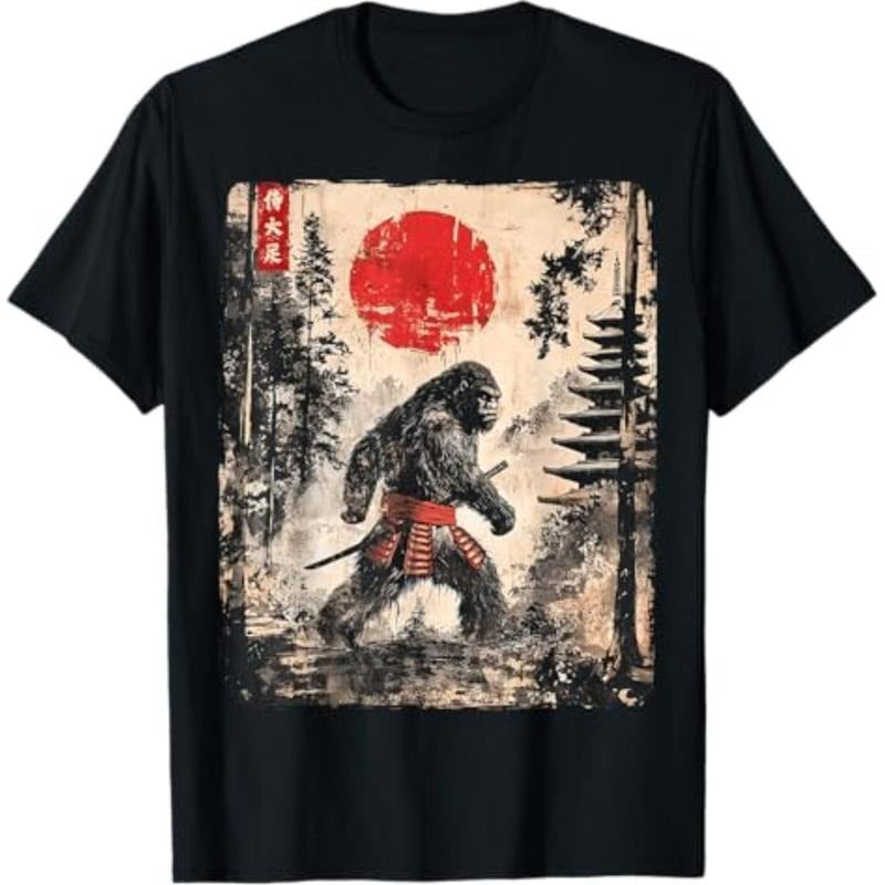Casual T-shirt Samurai Bigfoot Japanese Vintage Graphic Ukiyo-e Art Funny T-Shirt Tees GA Hoodie, Sweatshirt | DripVista.com