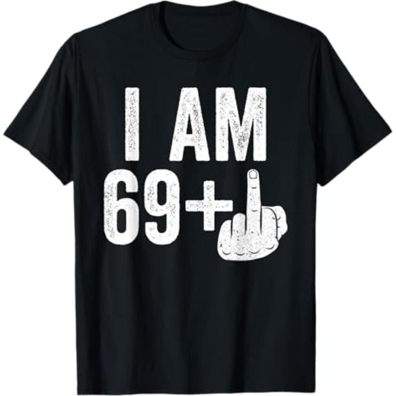 Casual T-shirt Swoosh Gunpla brand 69 Plus Middle Finger Shirt Men Women 70th Birthday T-Shirt Menswear Top Hoodie,...
