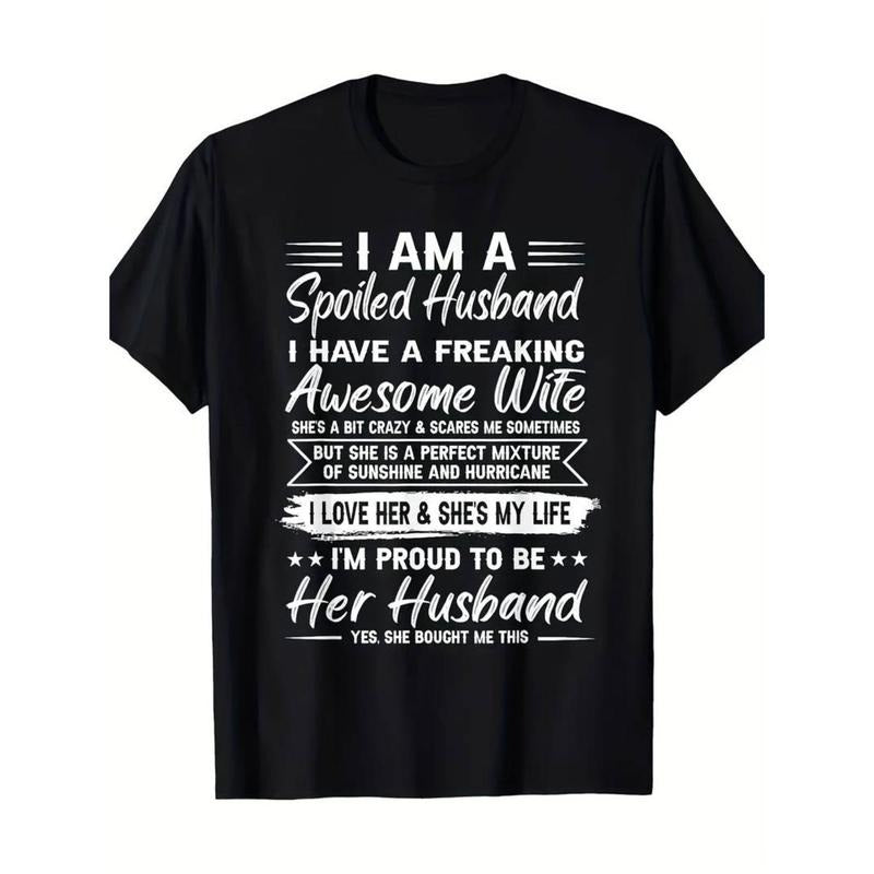 Casual T-shirt Swoosh Gunpla brand WB shield Spoiled Husband Swoosh Have WB shield Freaking Awesome Wife T-Shirt 100% Cotton