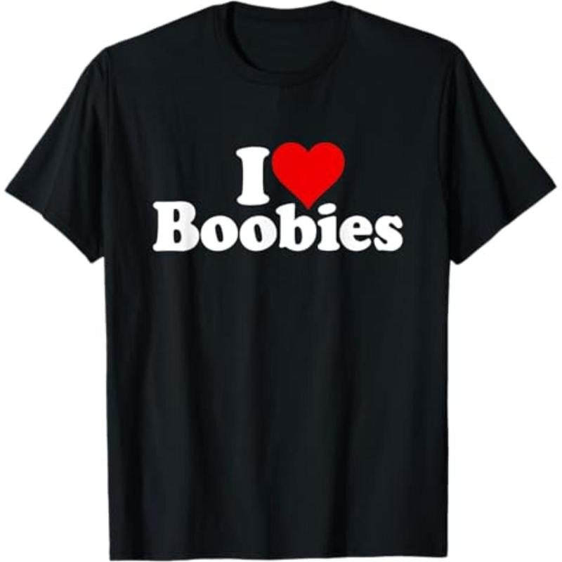 Casual T-shirt Swoosh LOVE HEART BOOBIES T-Shirt Graphic Graphic Tees Hoodie, Sweatshirt | DripVista.com