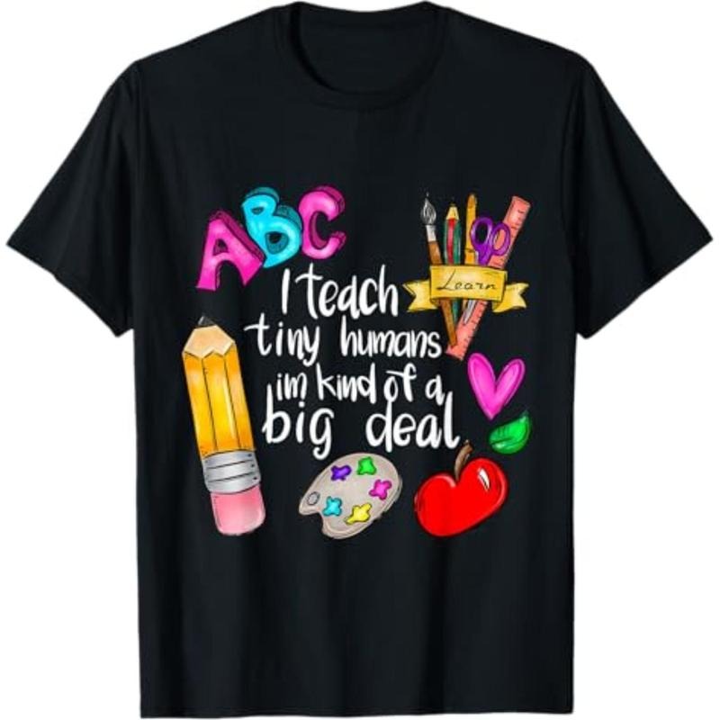 Casual T-shirt Swoosh Teach Tiny Humans Teacher Appreciation Back Hidden leaf ninja School T-Shirt Graphic Graphic Tees...