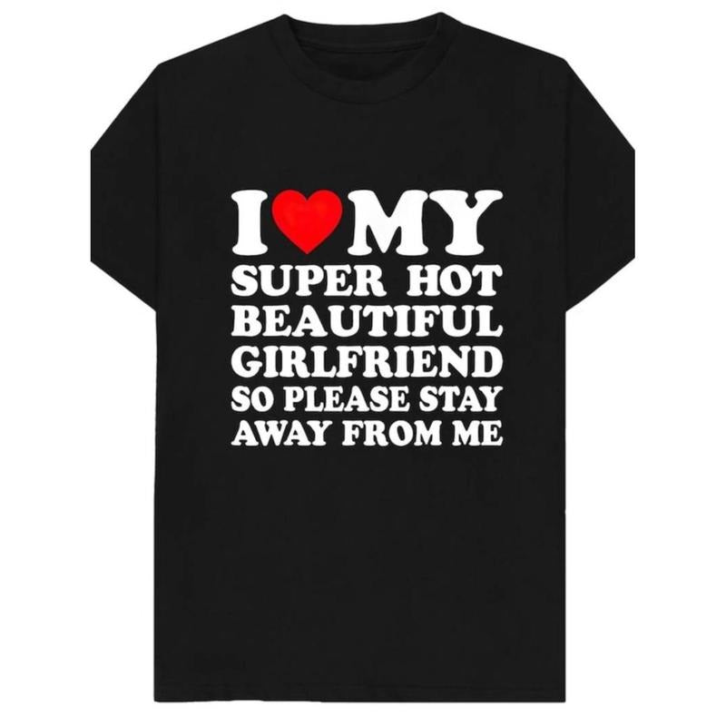 Casual T-shirt T-shirt, Swoosh Swoosh Love My super hot Girlfriend Men'WB shield T-shirt, WB shield must-have boyfriend...