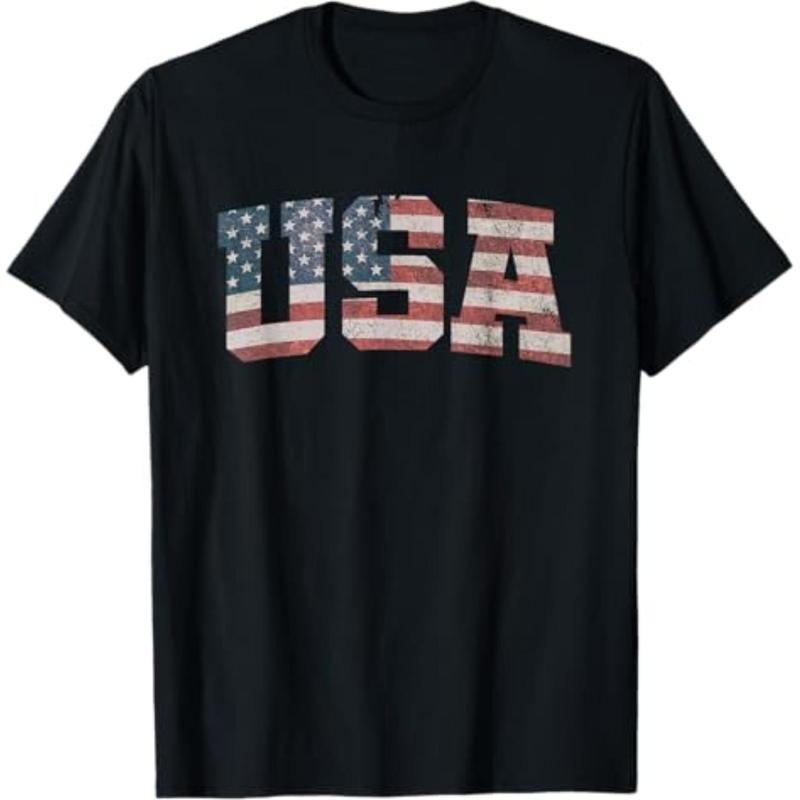 Casual T-shirt USA US Flag Patriotic 4th FOG July America T-Shirt Graphic Menswear Hoodie, Sweatshirt | DripVista.com