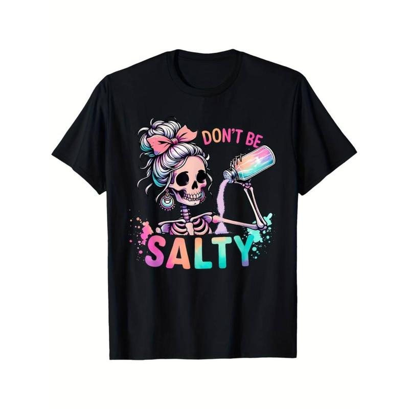 Casual T-shirt WB shield Funny Skeleton T-shirt, Men'WB shield Short Sleeve Graphic Print Short Sleeve Menswear Top...