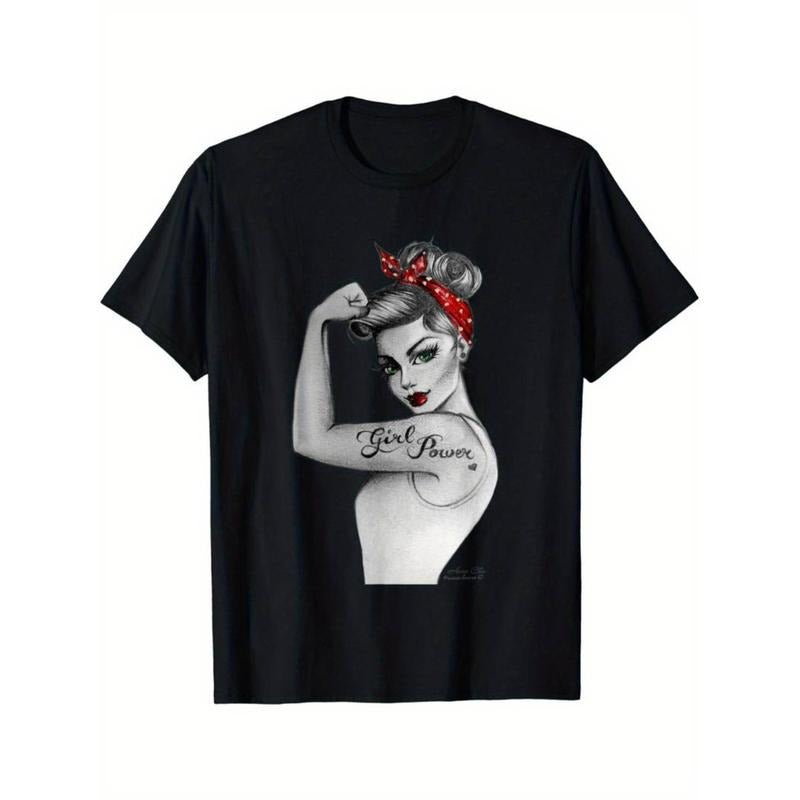 Casual T-shirt ower Modern Rosie Badge Retro Art Anne Cha Women'WB shield T-Shirt