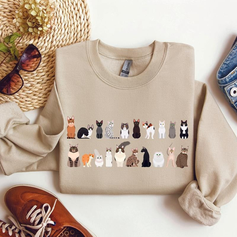 Cat Breeds Animal Lover Sweatshirt T-Shirts, Hoodie | DripVista.com