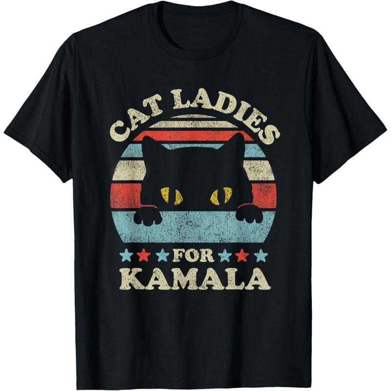 Cat Ladies for Kamala Harris Merch President 2024 Cat Lady T-Shirt made in usa