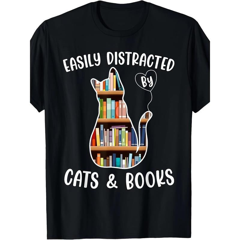 Cat Lady T-shirt Book Lady Librarian Reading T-shirt Made in USA Hoodie, Sweatshirt | DripVista.com