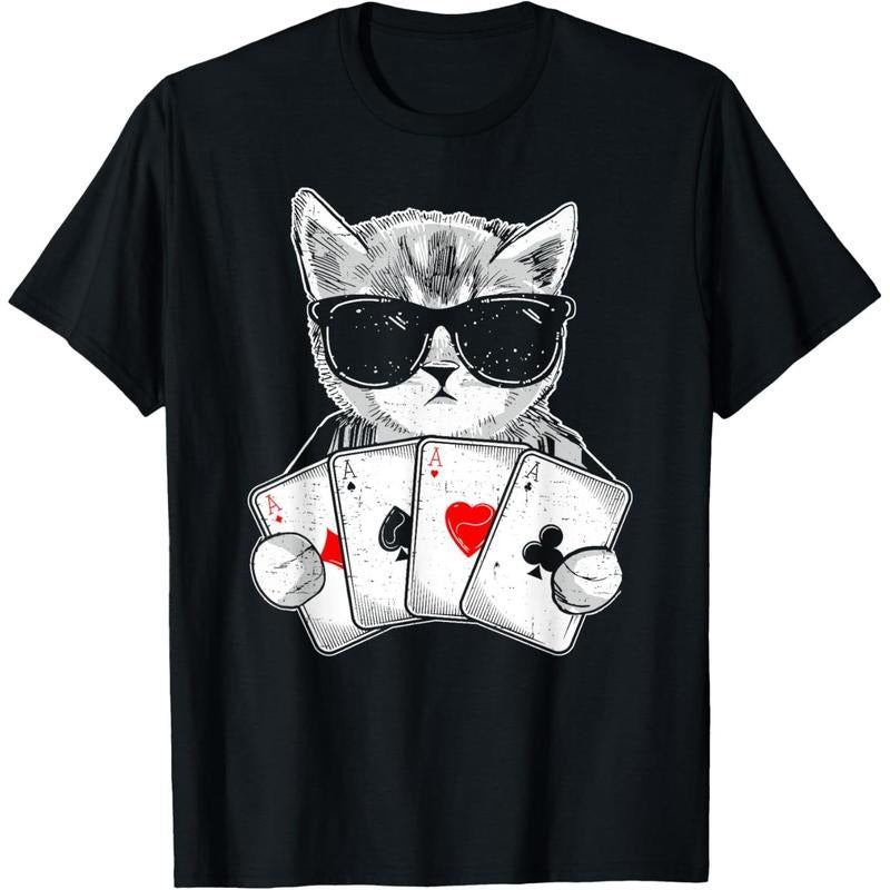 Cat Play Poker Gambling Casino Dealer Poker Player Gambler T-Shirt made in usa Hoodie, Sweatshirt | DripVista.com