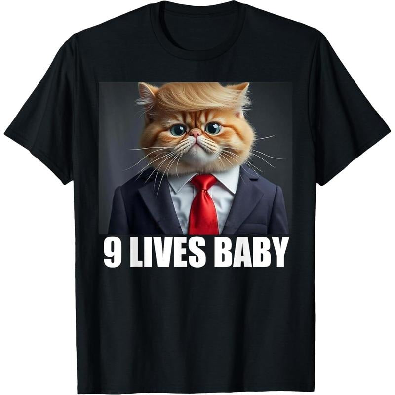 Cat Trump 9 Lives Baby T-Shirt made in usa