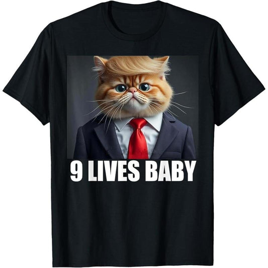 Cat Trump 9 Lives Baby T-Shirt made in usa
