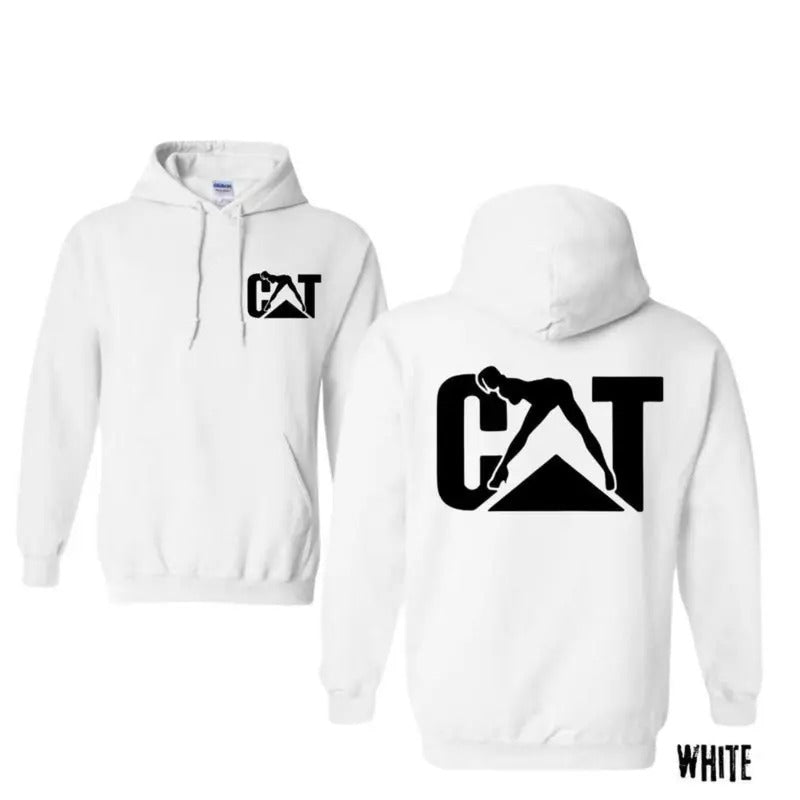 Cat With Woman Hoodie Unisex Classic Fabric Shirt, Lady Cat Tee, Perfect for Men's Casual Wear, Sweaters & Long Sleeve...