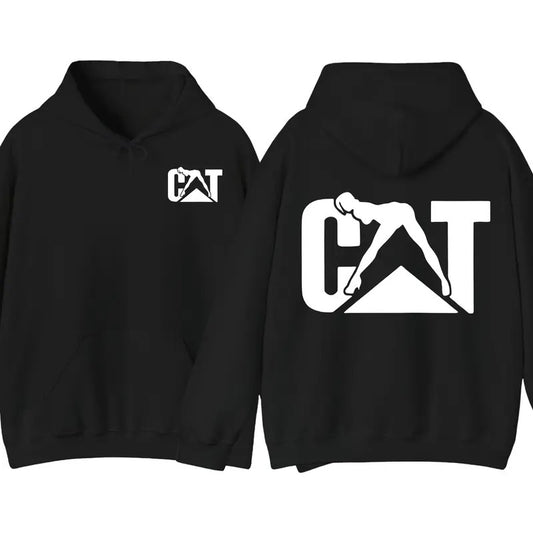 Cat With Woman Hoodie, Unisex Classic Fabric Hooded, lady Cat Shirt, Menswear Sweaters Tops Pullover Casual Long Sleeve