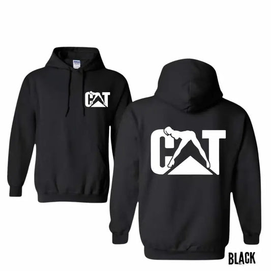 Cat With Woman Hoodie, Unisex Classic Fabric Shirt, lady Cat tee, Menswear Sweaters Tops Pullover Human Casual Long Sleeve Menswear