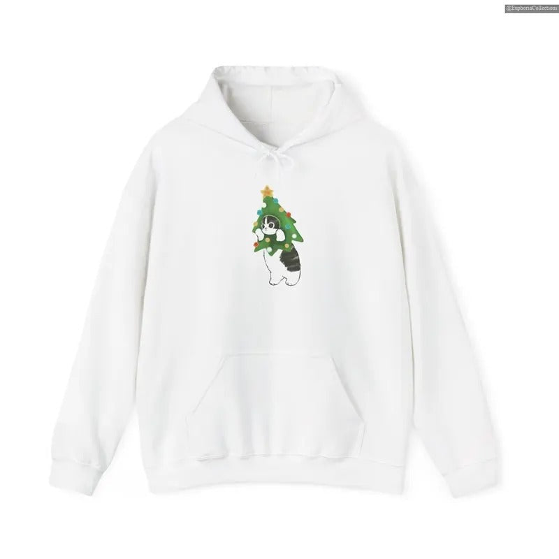 Cat Xmas Tree Noel Cat Kitten Tree Christmas Coquette Cute Sweater, Hoodie, T-Shirt , Global Trending Outfits Sweatshirt