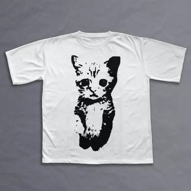 Cat Y2k T-Shirt, Unisex Vintage Graphic Tees Gothic Grunge Y2k Emo Scene Amity Affliction Style Clothes Men Women...