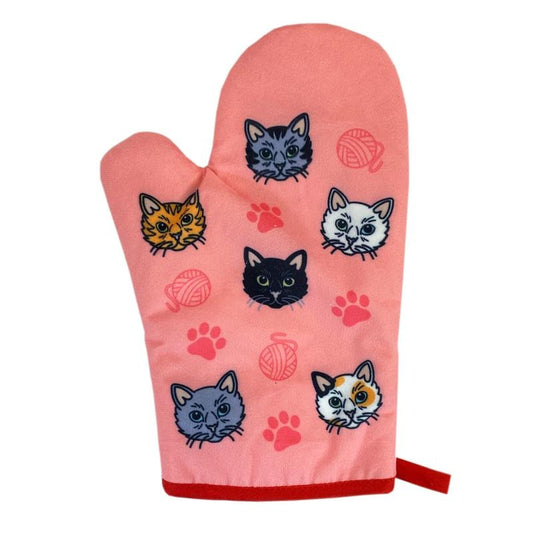 Cat Yarn Kitchen Apron Oven Mitt Funny Pet Cat Kitty Animal Lover (Oven Mitt + Apron) Funny Graphic Kitchenwear Food  Funny Cat  Novelty Cookware Cat Yarn Oven Mitt
