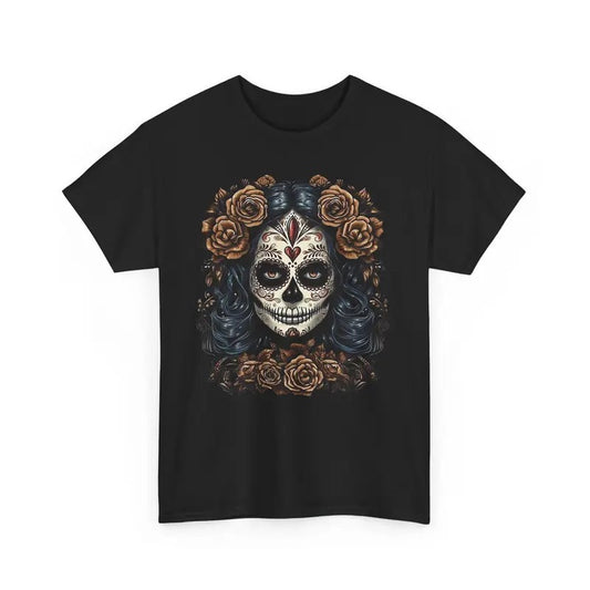 Catrina Día de los Muertos Shirt Skeleton Brown Flowers Day of the Dead Sugar Skull Women Unisex T Shirt Summerween Halloween  Tshirt