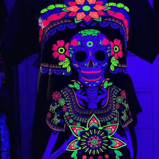 Catrina mexicana T-shirt Casual Cotton Black
