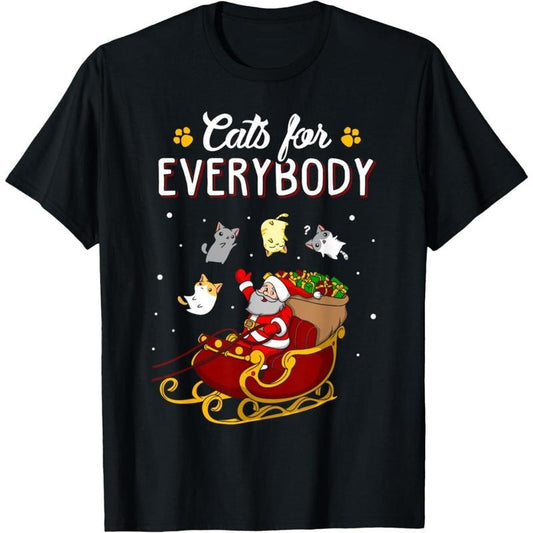 Cats For Everybody Men Kids Women Ugly Christmas Cat T-Shirt  made in usa