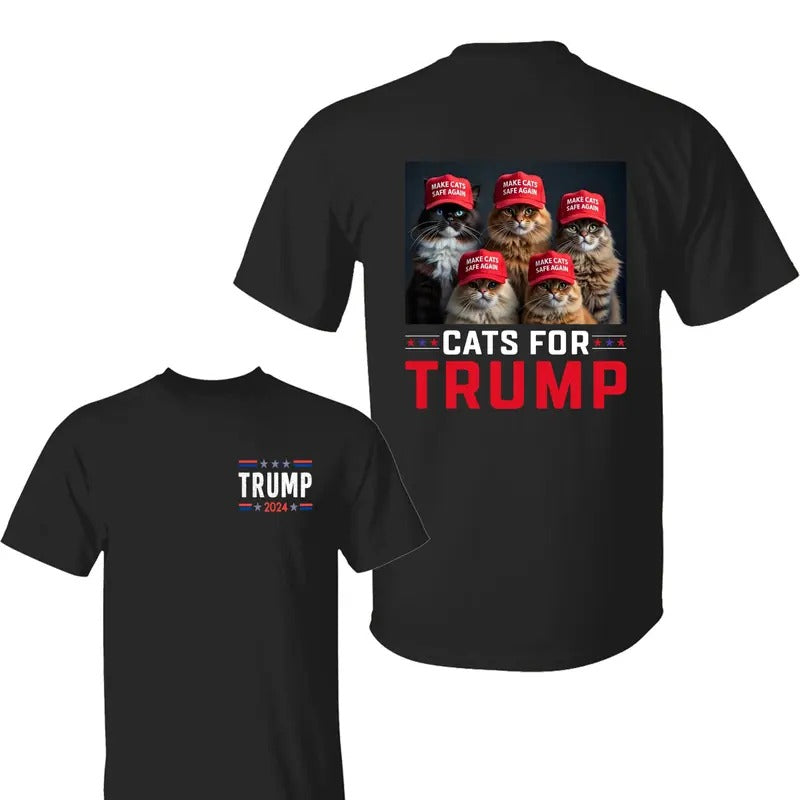 Cats For Trummp Shirt, Trum Make Cats Safe Again 2 Sided Shirt, Cats For Trummp Sweatshirt, Assassination Attempt Trummp T-Shirt, Presidential Election Shirt, Stand With Trum Sweatshirt, All Sizes, For Men, For Women