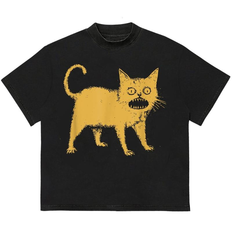 Cattttttt T-Shirt Cotton and Machine Washable Great for On-the-Go Looks Hoodie, Sweatshirt | DripVista.com