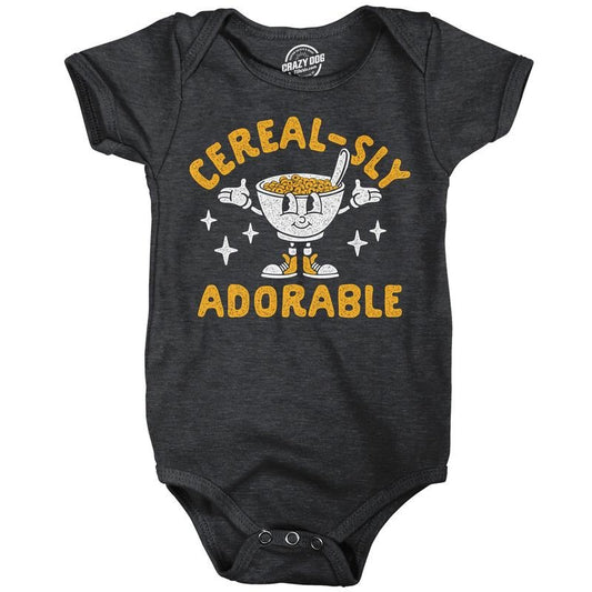 Cerealsly Adorable Baby Bodysuit Funny Sarcastic Food Graphic Novelty Jumper For Infants Funny Baby Onesies Sarcastic Onesie for Baby Funny Food Onesie Novelty Onesie Black -