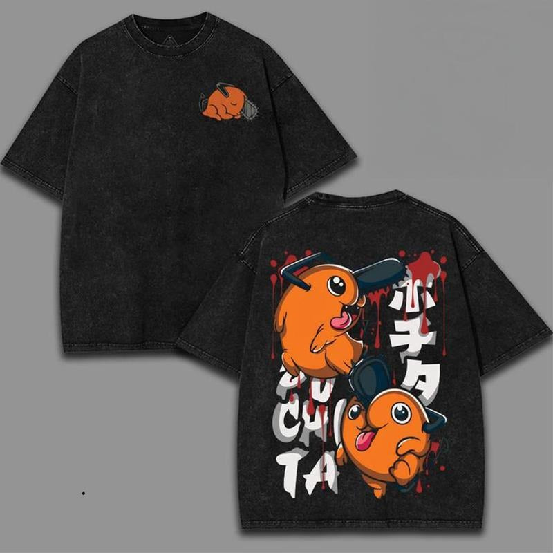 Chainsaw GA Denji Pochita Pure Original Prime Anime Manga Game Movie Devil Art Washed T-Shirt 2 Sided Print Graphic Tee...