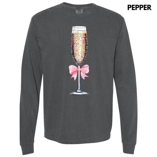 Champagne Coquette Long Sleeve Comfort Colors T-Shirt