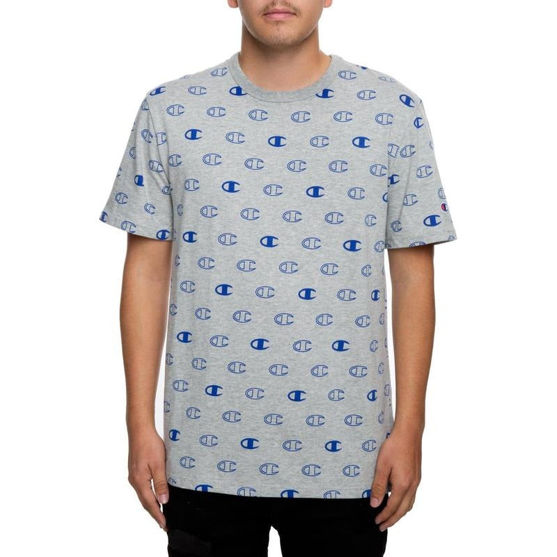 Champion All Over Script T-Shirt Grey