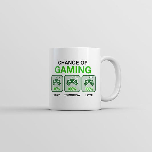 Chance Of Gaming Mug Funny Video Games Graphic Coffee Cup-11oz Funny Coffee Mugs Ceramic Printed Drinkware Cup