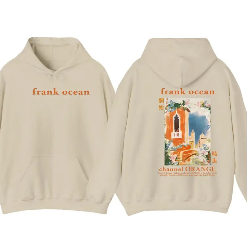 Channel Orange Hoodie, Frank Blonde Album Graphic Hoodie, with Name on Sleeve Hooded, Gift For Fans, Menswear Unisex Crewneck
