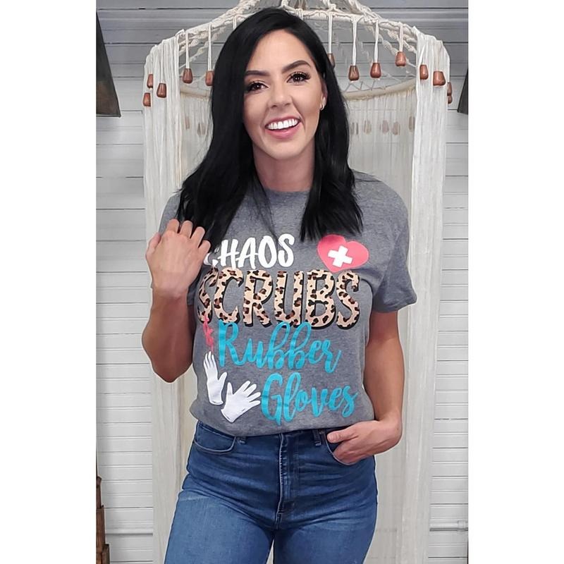 Chaos Scrubs and Rubber Gloves T-Shirt Cotton Shortsleeve