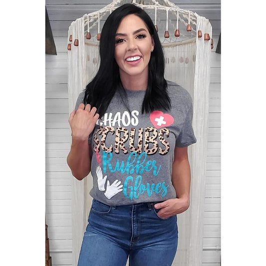 Chaos Scrubs and Rubber Gloves T-Shirt Cotton Shortsleeve