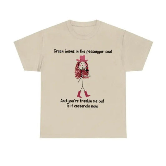 Chappel Casual Version Shirt, Casual Shirt, Green beans in the passenger seat Shirt Fabric Tee Cotton Menswear Graphics Top Relaxed Fit Tshirt, shirt trend