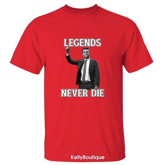 Charlie Kirk A True Patriotic Legends Never Die T-Shirt, Wear Red on October 14th as Charles James Kirk Day Tee, Charlie Kirk Birthday Tee, Graphic Design Unisex Cotton T-shirt for Men for Women Menswear Womenswear