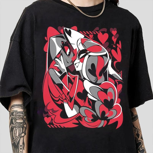 Charlie x Vaggie T-Shirt, Hazbin Hotel Characters, Hazbin Hotel T-Shirt, Cartoon , Birthday Gift for fan, Helluva Boss-2