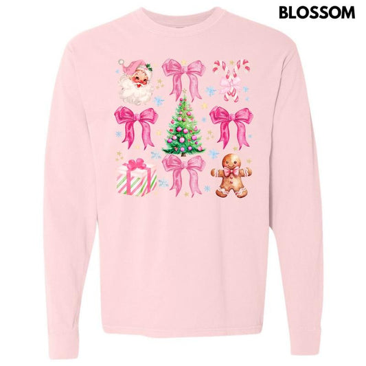 Charming Christmas Collage Long Sleeve Comfort Colors T-Shirt 'NLB'
