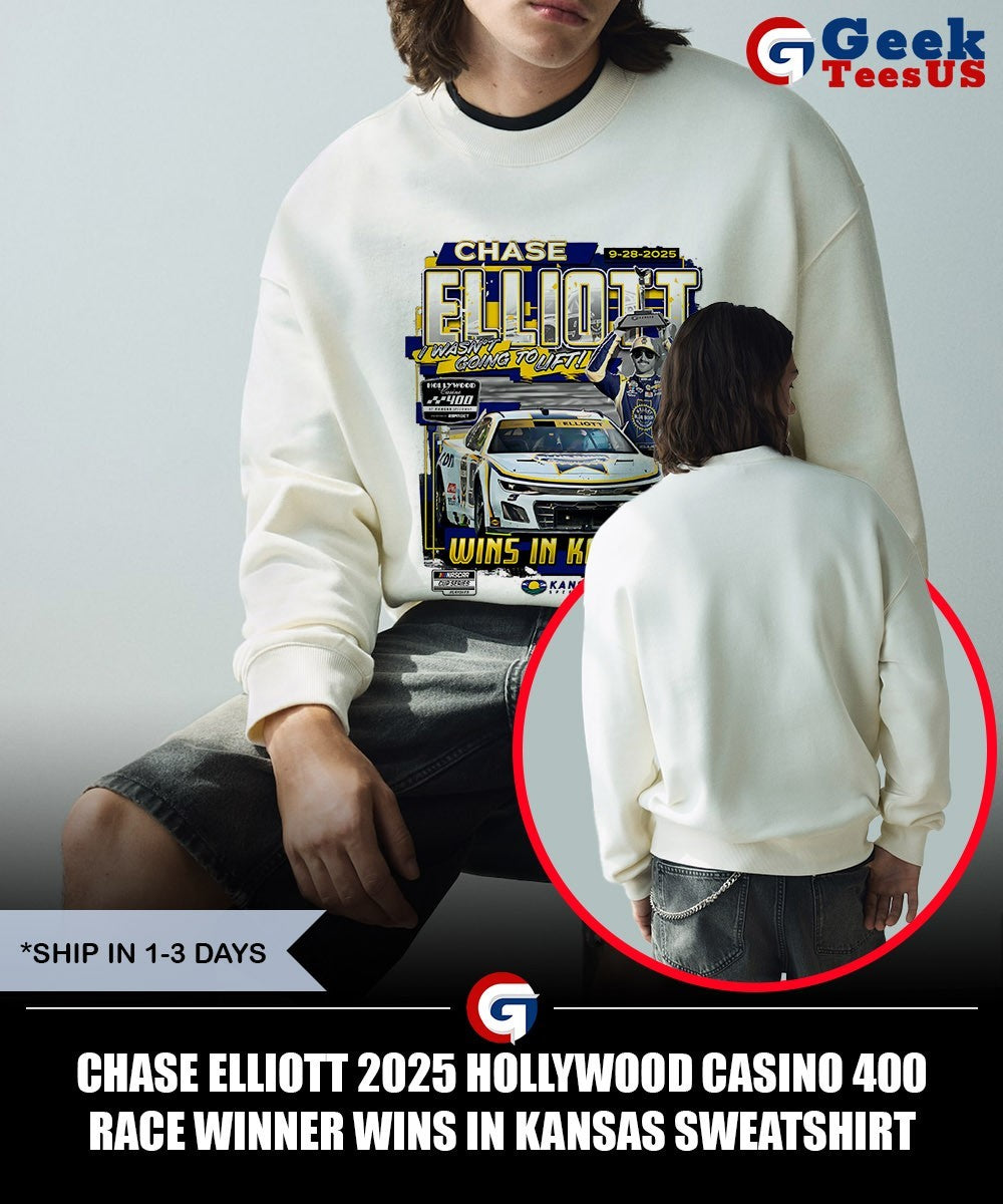 Chase Elliott 2025 Hollywood Casino 400 Race Winner Wins in Kansas shirt