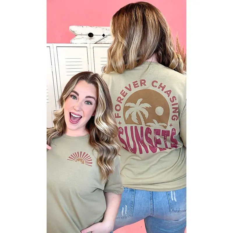 Chasing Sunsets Graphic Shirt Hoodie, Sweatshirt | DripVista.com