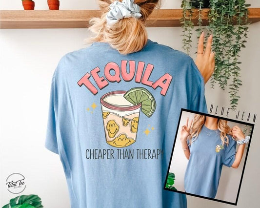 Cheaper Than Therapy Shirt, Tequila Tee, Drinking Tshirt, Tee, Cinco De Mayo Shirt, Tequila Cheaper than Therapy, Funny Tee style 03