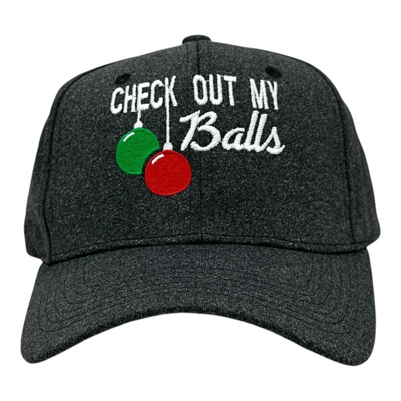 Check Out My Balls Hat Funny Sarcastic Christmas Graphic Novelty Cap Funny Hats Christmas  Funny Sarcastic  Novelty Caps...