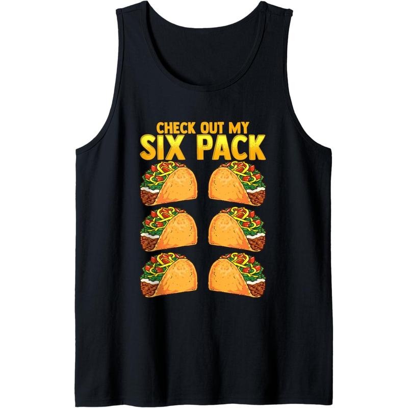Check Out My Six Pack Taco Funny Cinco de Mayo Fitness Gym Tank Top T-Shirts, Hoodie, Sweatshirt | DripVista.com