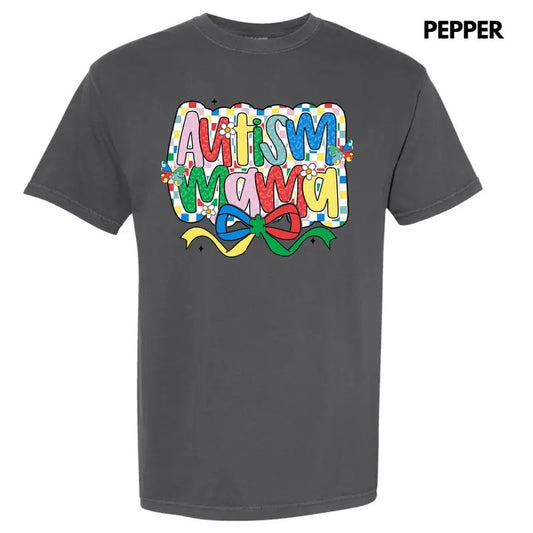 Checker Autism Mama Comfort Colors T-Shirt 'NLB'
