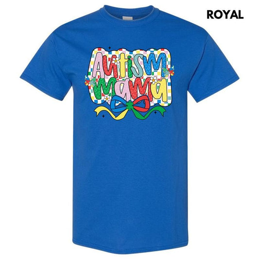 Checker Autism Mama Gildan Short Sleeve T-Shirt 'NLB'