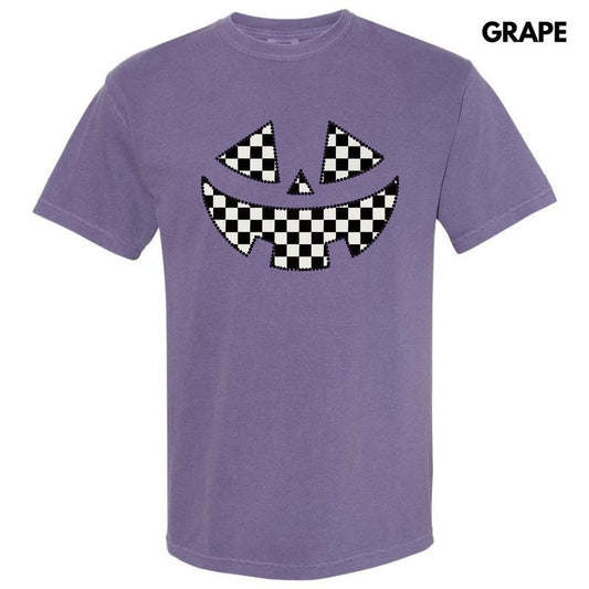 Checker Jack O Lantern Face Comfort Colors T-Shirt 'NLB'