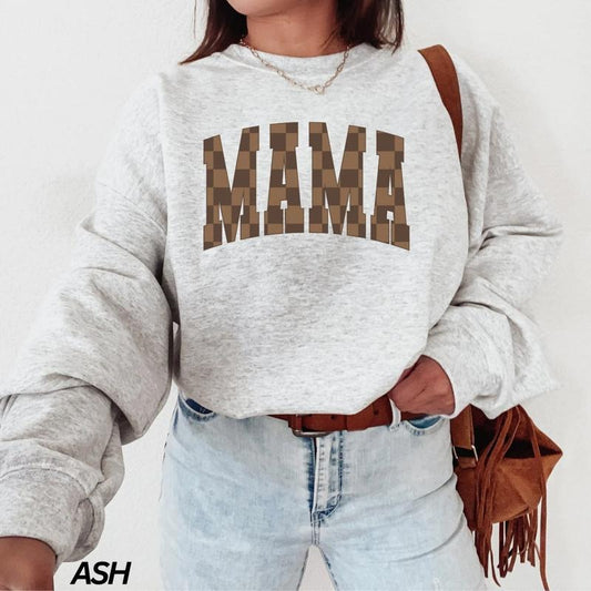 Checkered Mama Sweatshirt, Retro Checkered Mama T-Shirt, Cool Mama Sweater, New Mom Tee Shirt, Mom Life Shirt, Gift For New Mom, Mother's Day Gift