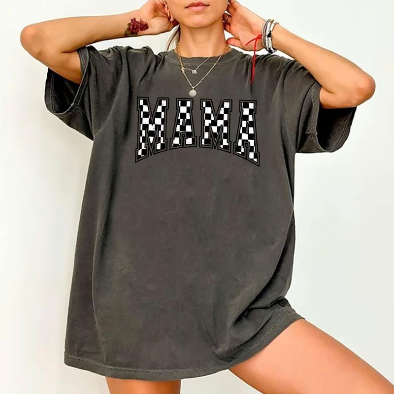 Checkered Mama T-Shirt Gift for Mom, Retro Mom Tee, Mother's Day Gift, Vintage Checkered Mama Tshirt, Varsity Mom T-shirt